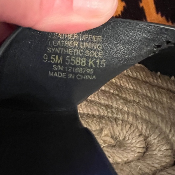 TORY BURCH Navy Cream Frieda Platform Wedge Espadrille Sandals Leather - Picture 7 of 8